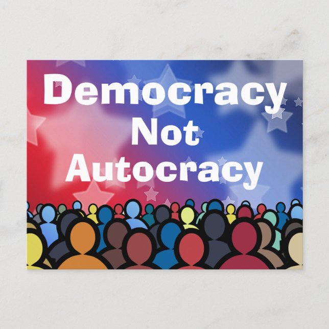 Cartão Postal Democracia Não Autocracia (Frente)