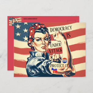 Cartão Postal Democracy/ Protect It Postcard