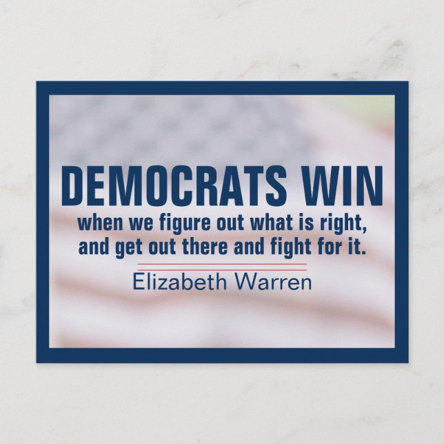 Cartão Postal Democratas ganham descobrindo o que é a luta certa (Frente)