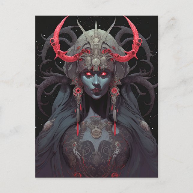 Cartão Postal Demon Queen Fantasy Art (Frente)