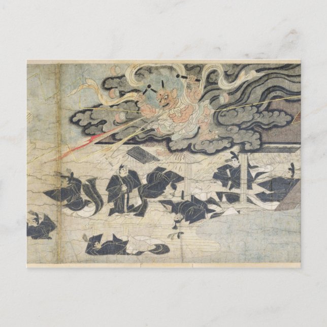 Cartão Postal Demon Thunder, Tenjin Shrine, Kamakura Período (Frente)