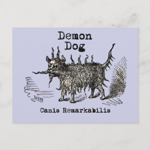 Cartão Postal Demônio Cachorro Vintage Engraçado Fofo