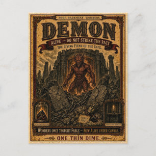 Cartão Postal Demônio, Monstro de Circo Antigo