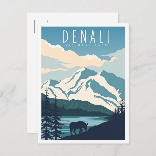 Cartão Postal Denali National Park Alaska Viagem (Frente/Verso)