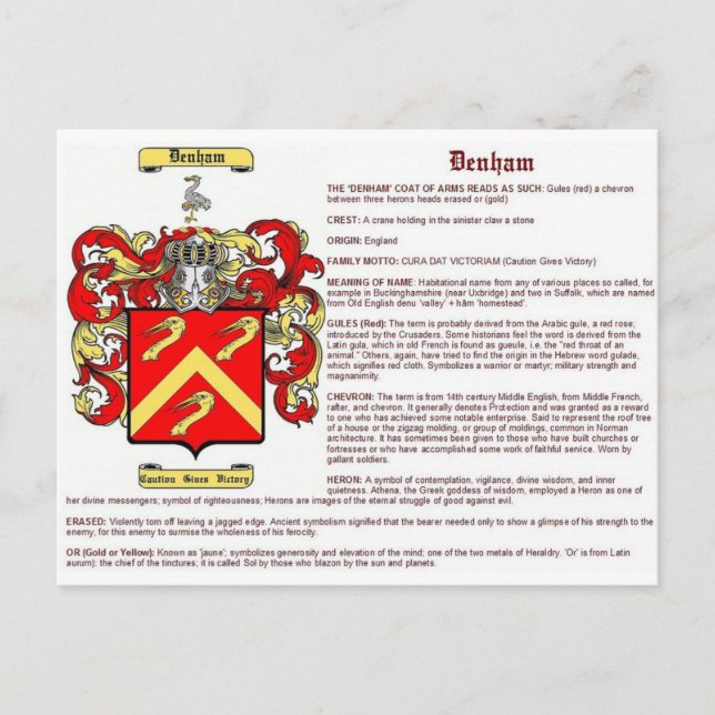 Cartão Postal Denham (significado) (Frente)