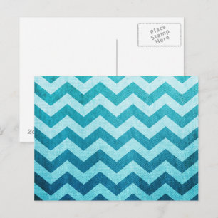 Cartão Postal Denim Chevron por Shirley Taylor
