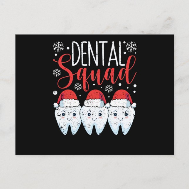 Cartão Postal Dental Squad Teeth Dentist Merry Christmas (Frente)