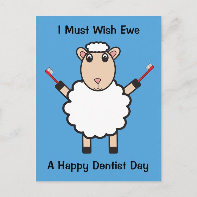 Cartão Postal Dentist Day Sheothbrush Deseje Personalizar Ewe (Frente)