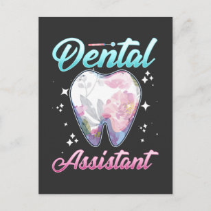 Cartão Postal Dentista dentário Floral do Assistente dentário