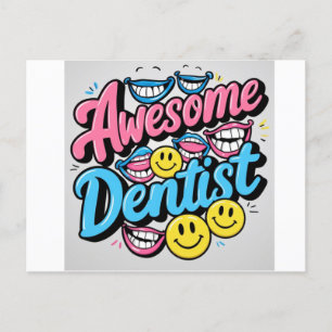 Cartão Postal Dentista incrível obrigado, presente de sorriso