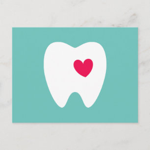 Cartão Postal Dentista, lembrete do dente com têmpera cardíaca