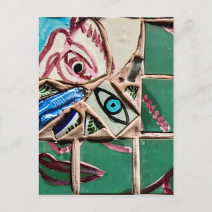 Cartão Postal Dentro, Olhando Para O Grafite Mosaico