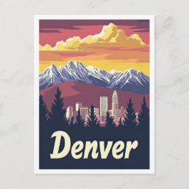 Cartão Postal Denver Colorado Art vintage Travel