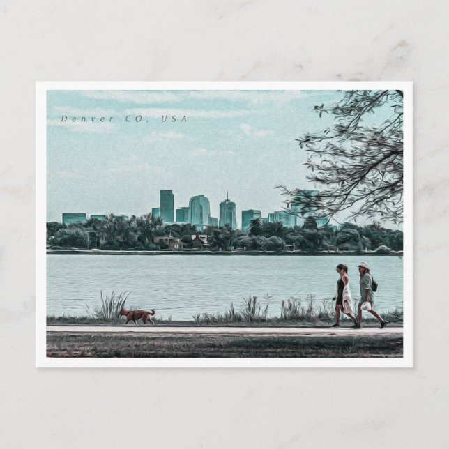 CARTÃO POSTAL DENVER COLORADO PINTURA DE ÓLEO (Frente)