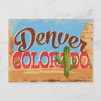 Denver Colorado Postcard Desert Vintage