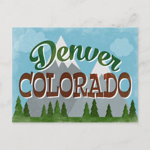 Cartão Postal Denver Colorado Postcard Snowy Mounties Divertido