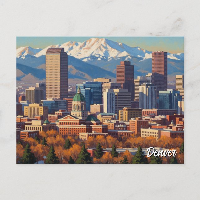 Cartão Postal Denver Skyline Colorado (Frente)