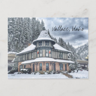 Cartão Postal Depósito de Wallace Idaho no Inverno