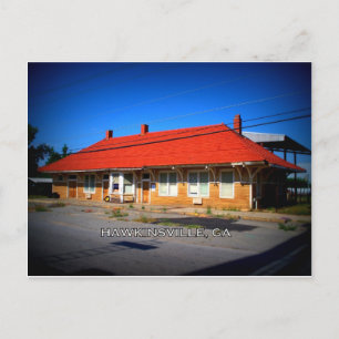 Cartão Postal DEPOT - Hawkinsville, Geórgia