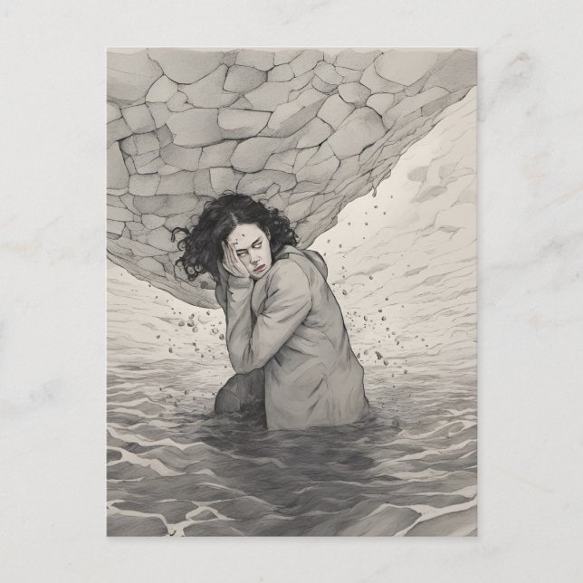 Cartão Postal Depressão Preta e Branca (Frente)