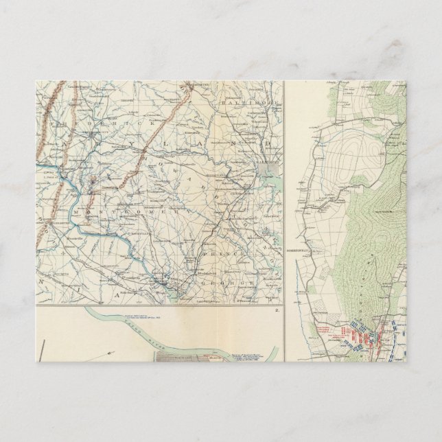 Cartão Postal Deptos militares de Wash, Penn, Annapolis, NE Va (Frente)