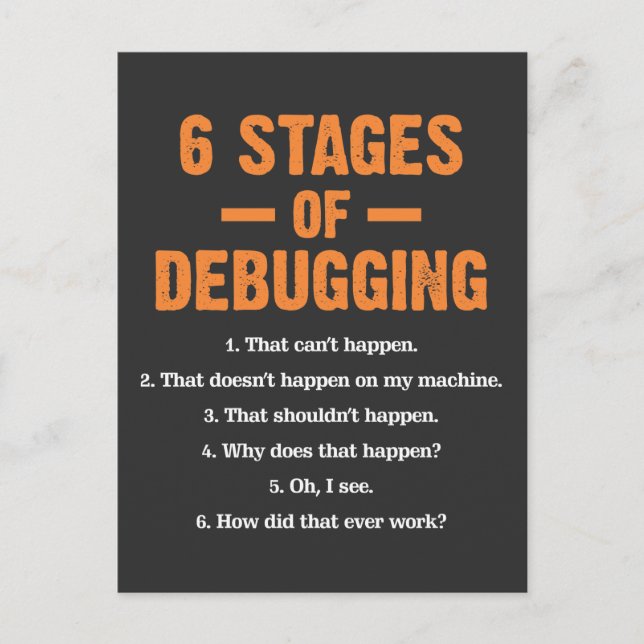 Cartão Postal Depuração de Código de Bug de Computador Programad (Frente)