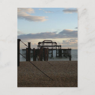 Cartão Postal Derelict West Pier Brighton Inglaterra