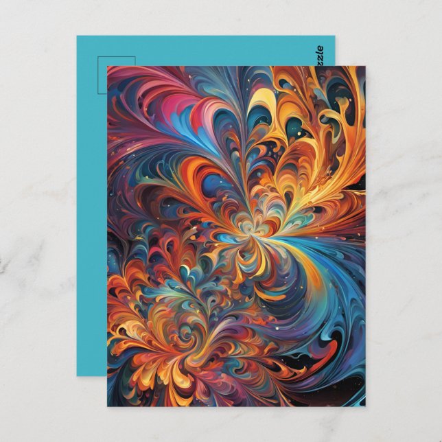 Cartão Postal Des étoiles en kaléidoscope (Frente/Verso)