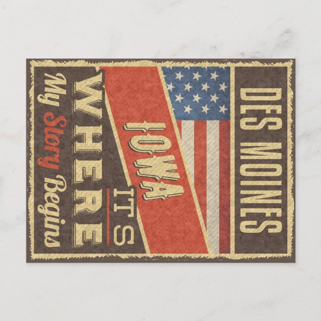 Cartão Postal Des Moines Iowa (Frente)