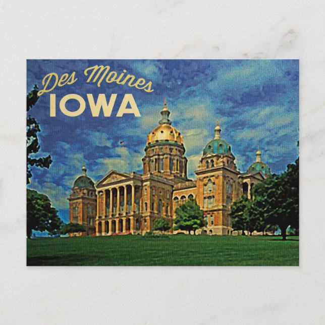 Cartão Postal Des Moines Iowa (Frente)