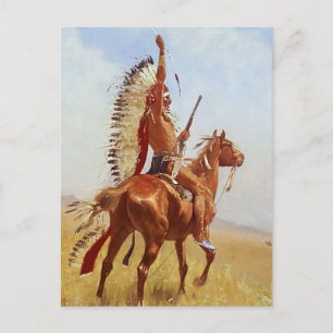 Cartão Postal “Desafio” Arte Ocidental por Frederic Remington