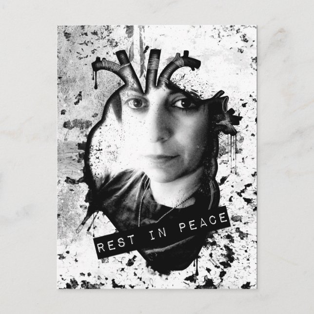 Cartão Postal descansar em paz, coração anatômico (Frente)