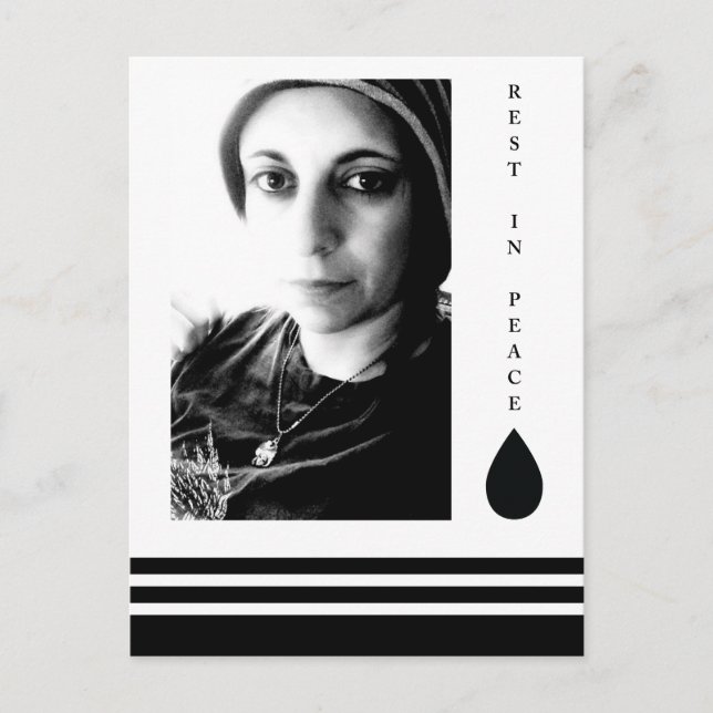 Cartão Postal descansar em paz lágrima (Frente)
