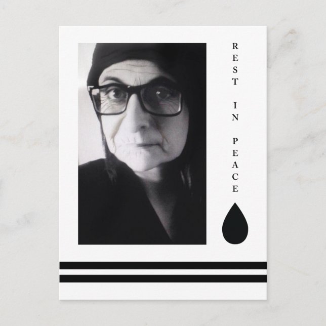 Cartão Postal descansar em paz lágrima (Frente)