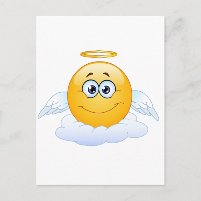 Cartão Postal Descanse em Paz RIP Heaven Angel Emoji (Frente)