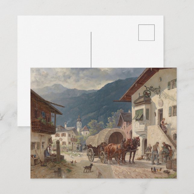 Cartão Postal Descanso em frente à Inn - Désiré Thomassin (Frente/Verso)