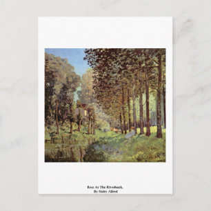 Cartão Postal Descanso No Riverbank, Por Sisley Alfred