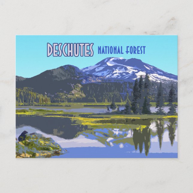 Cartão Postal Deschutes National Forest Vintage (Frente)