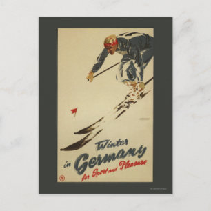 Cartão Postal Descida Skier - Promoção do Esporte e do Prazer