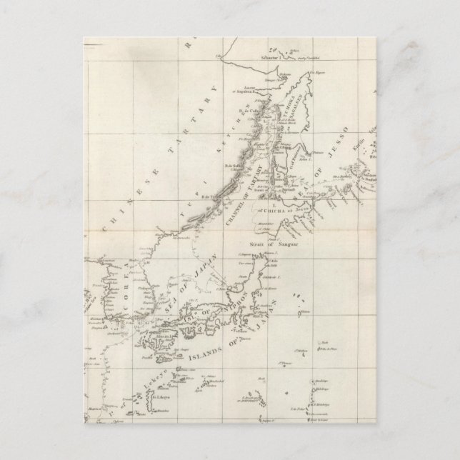 Cartão Postal Descobertas feitas em 1787 nos mares da China (Frente)