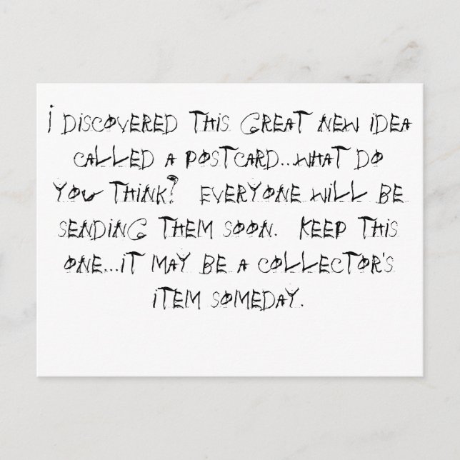 Cartão Postal Descobri essa grande ideia nova chamada postc... (Frente)