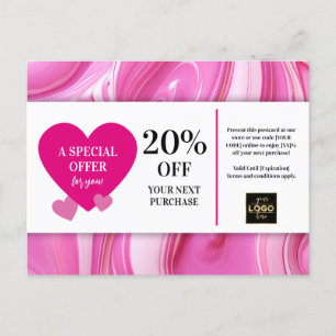 Cartão Postal Desconto do Coupon - dia de os namorados