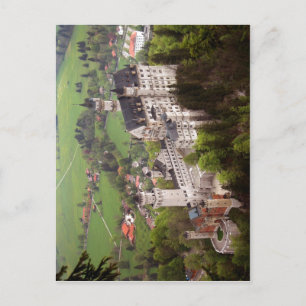 Cartão Postal Descrição do castelo Neuschwanstein. Autor de Data