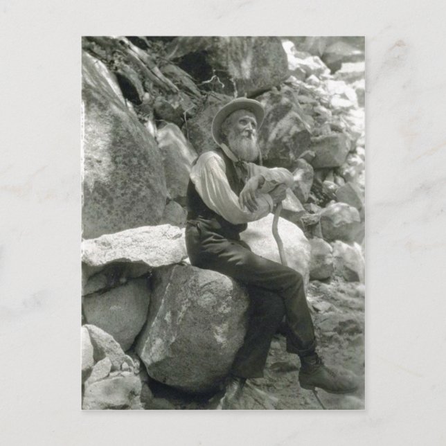 Cartão Postal Descrição John Muir, conservador americano. (Frente)