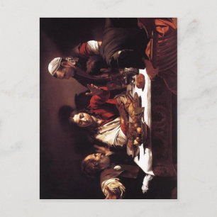 Cartão Postal Descrição Michelangelo da Caravaggio Supper em E