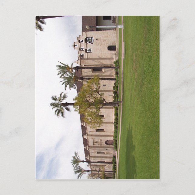 Cartão Postal Descrição Missão San Gabriel Arcangel em San Ga (Frente)