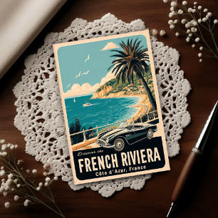 Cartão Postal Descubra a Riviera Francesa Viagens Antigas