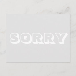 Cartão Postal Desculpe, cinza branca moderna