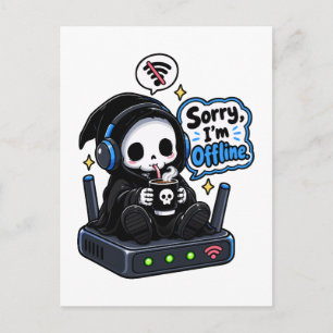 Cartão Postal Desculpe, estou offline humor de jogador introvert