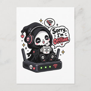 Cartão Postal Desculpe, estou offline humor de jogador introvert